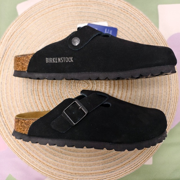 Birkenstock Boston Black Suede Clogs | Narrow Fit - Picture 4 of 6